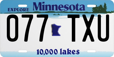 MN license plate 077TXU