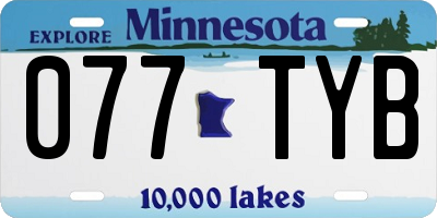 MN license plate 077TYB