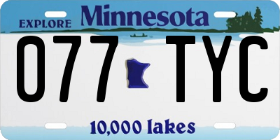 MN license plate 077TYC