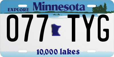 MN license plate 077TYG