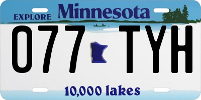 MN license plate 077TYH