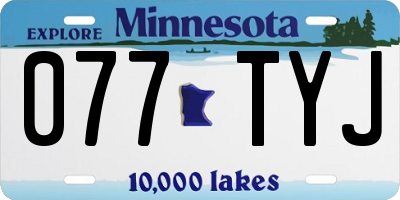 MN license plate 077TYJ