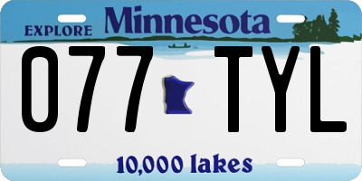 MN license plate 077TYL