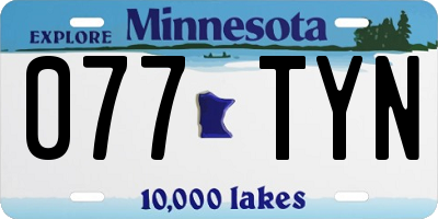 MN license plate 077TYN