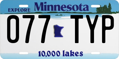 MN license plate 077TYP