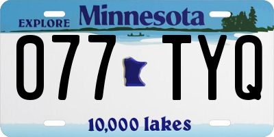 MN license plate 077TYQ