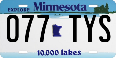 MN license plate 077TYS