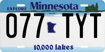 MN license plate 077TYT