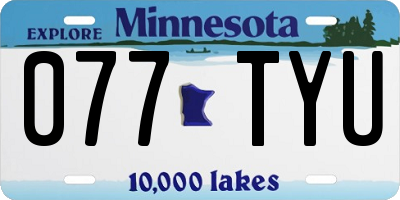 MN license plate 077TYU