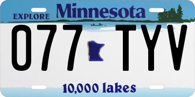 MN license plate 077TYV
