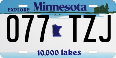 MN license plate 077TZJ