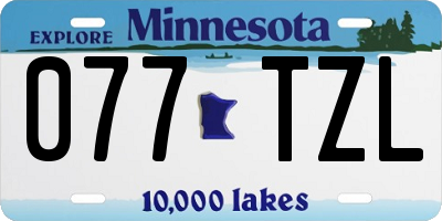 MN license plate 077TZL