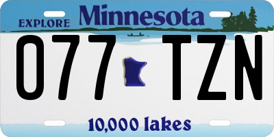 MN license plate 077TZN