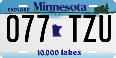 MN license plate 077TZU