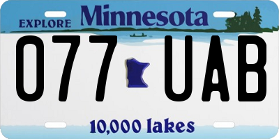 MN license plate 077UAB