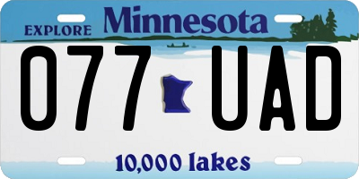 MN license plate 077UAD