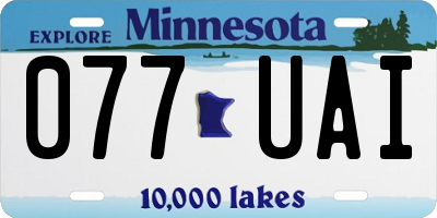 MN license plate 077UAI