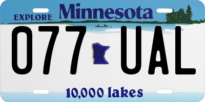 MN license plate 077UAL