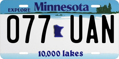 MN license plate 077UAN