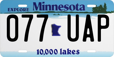 MN license plate 077UAP