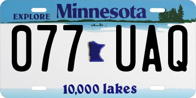 MN license plate 077UAQ