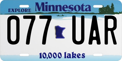 MN license plate 077UAR