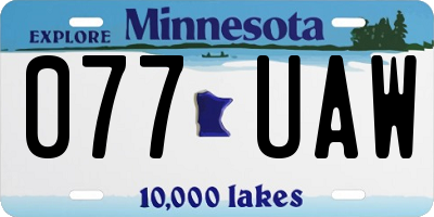MN license plate 077UAW
