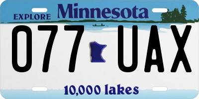 MN license plate 077UAX