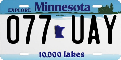 MN license plate 077UAY