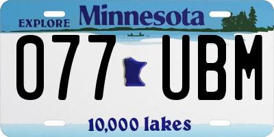 MN license plate 077UBM