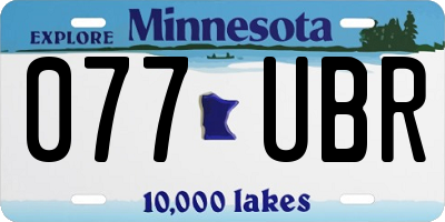 MN license plate 077UBR