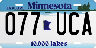 MN license plate 077UCA