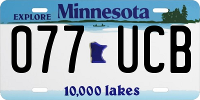 MN license plate 077UCB