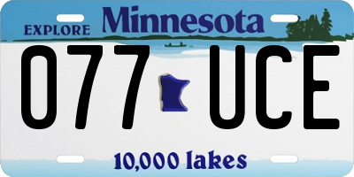 MN license plate 077UCE