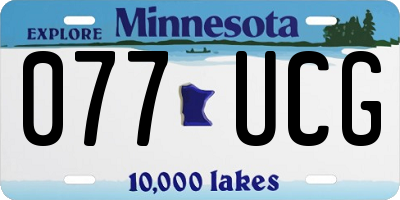 MN license plate 077UCG