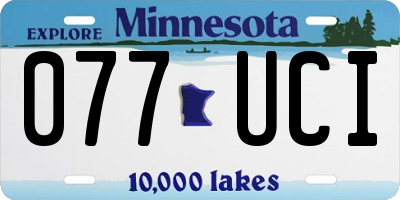 MN license plate 077UCI