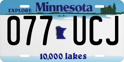 MN license plate 077UCJ