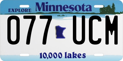 MN license plate 077UCM
