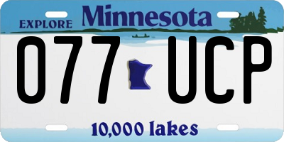MN license plate 077UCP