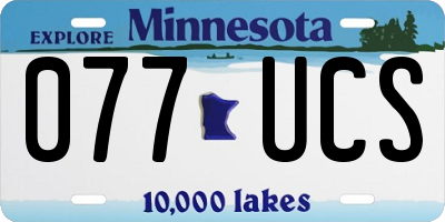 MN license plate 077UCS
