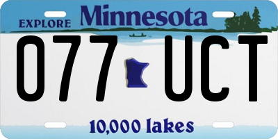 MN license plate 077UCT