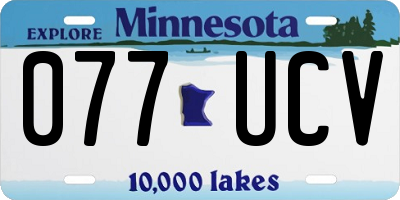 MN license plate 077UCV