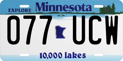 MN license plate 077UCW