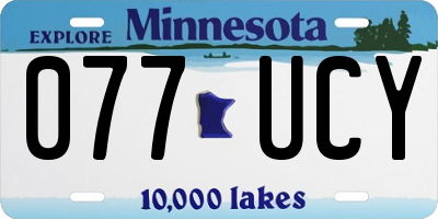 MN license plate 077UCY