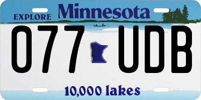 MN license plate 077UDB