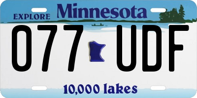 MN license plate 077UDF