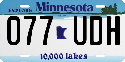 MN license plate 077UDH