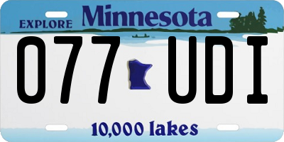 MN license plate 077UDI