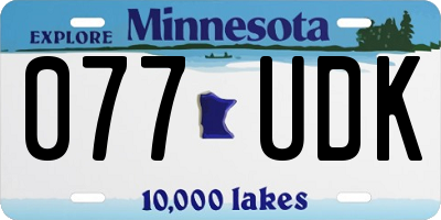 MN license plate 077UDK