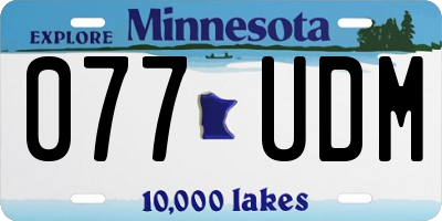 MN license plate 077UDM